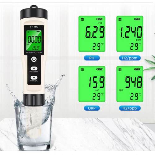 4合1富氢测试笔背光ph计便携式分析仪ORP TEMP多功能水质检测笔