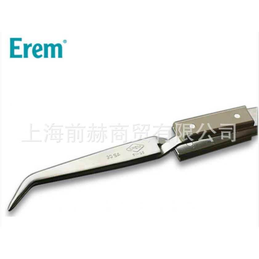 瑞士Erem镊子30SA尖细弯头30度150mm不锈钢反向隔热镊子
