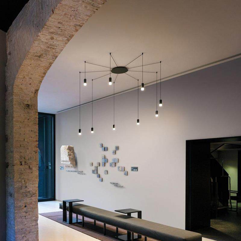 北欧几何线条吊线灯创意个性现代艺术灯客厅餐厅楼梯吊灯家居家用