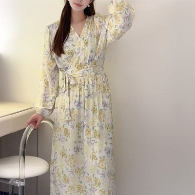 2025新款棉绸k连衣长裙大码新中式中袖可外穿夏季显瘦裹系裙