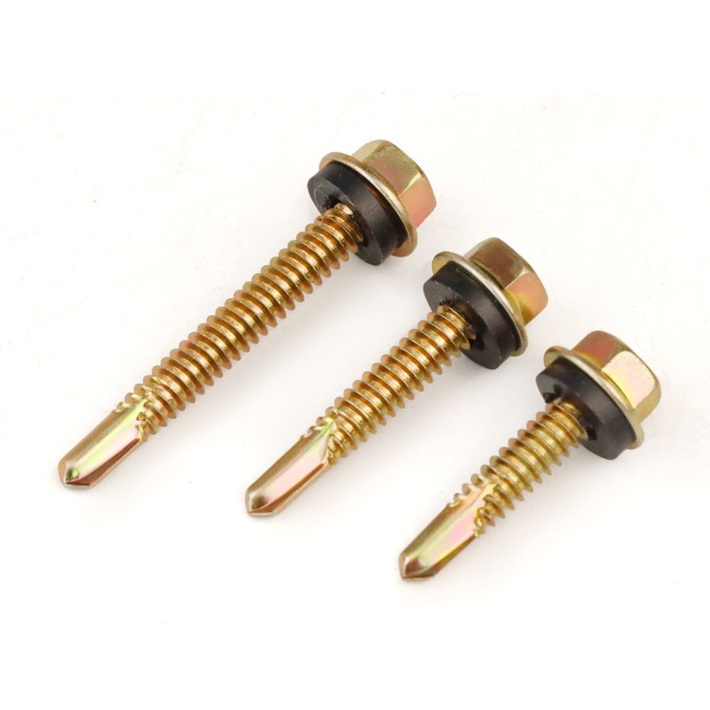 沪锌镀彩锌外六i角自攻钻尾螺钉自钻螺丝钉燕尾木螺丝彩钢瓦钉M5.