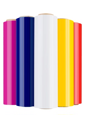 缠绕膜打a包膜50cm黑色包装膜拉伸膜保鲜膜蓝色pe工业用薄膜围膜