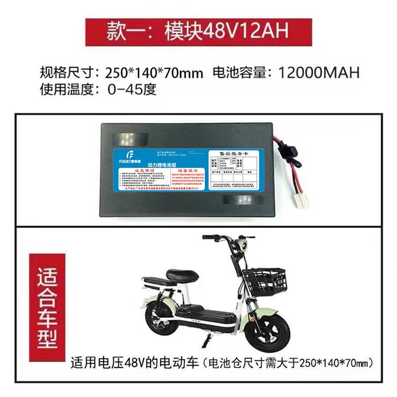 48V锂电池新日爱马电动车电动车锂电池48V12PAH大容量天能星恒模