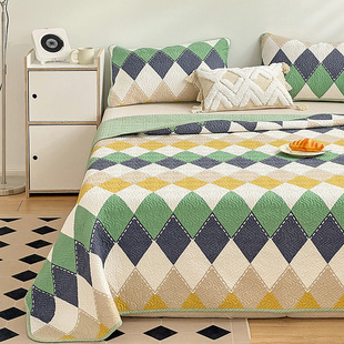 纯棉床盖双面全棉加厚绗缝床单单件三件套2L022新款 通用南通 四季