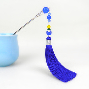 古风超仙簪子发簪盘发百搭v中国风步摇流苏发栈子仙女头饰古装发