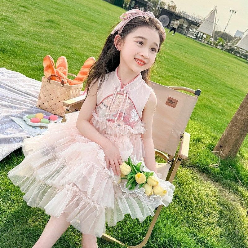 女童夏装连衣裙2024新款汉服儿童新中式L旗袍宝宝夏季蓬蓬公主裙
