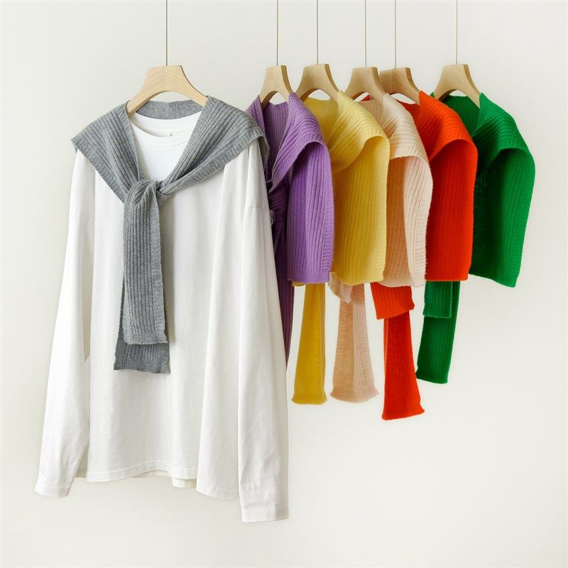 搭配好物 女f士全羊毛针织小披肩 围巾 护颈护肩防凉外搭四季可用