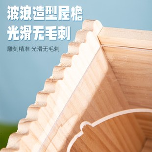 仓鼠窝实木透明亚克力躲避屋w金丝熊小房子四季 实木仓鼠 通用卧式