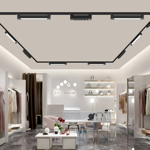 条形线条射灯明装 店铺泛光导轨式 散光补光商用服装 长条轨道灯led