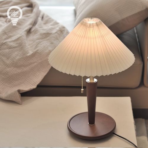 主卧复古台灯卧室床头灯大高级感法式灯美式灯结婚氛围百褶灯