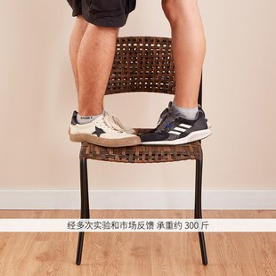 小藤椅子靠背椅儿童单人椅休闲竹椅家用藤编椅手工编织椅藤椅凳子