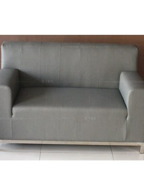 工厂来图一件定做店铺办公会议风格深灰色单双三人皮艺沙发