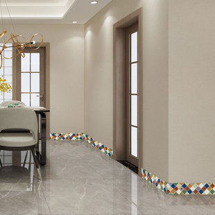 复古客厅波导线自粘防水耐磨波打线仿古瓷砖装 饰腰线墙贴踢脚线贴