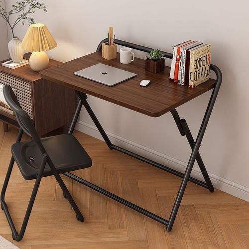 可折叠书桌电脑桌学生家用学习写字桌简易办公实木升降床边小桌子