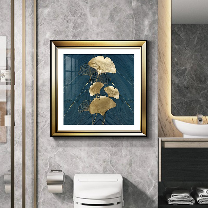 轻奢美式卫生间装饰画铝板防水画浴室厕所免打孔简约挂画酒店图片