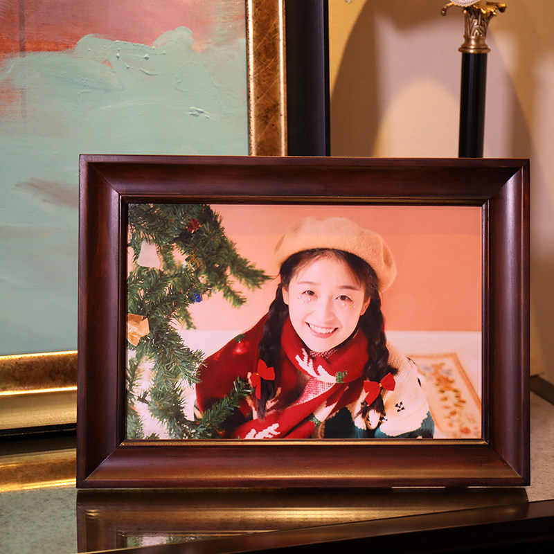 实木欧式实木相框复古摆台挂墙画框7寸 6  8 10 大12 A4木质相架