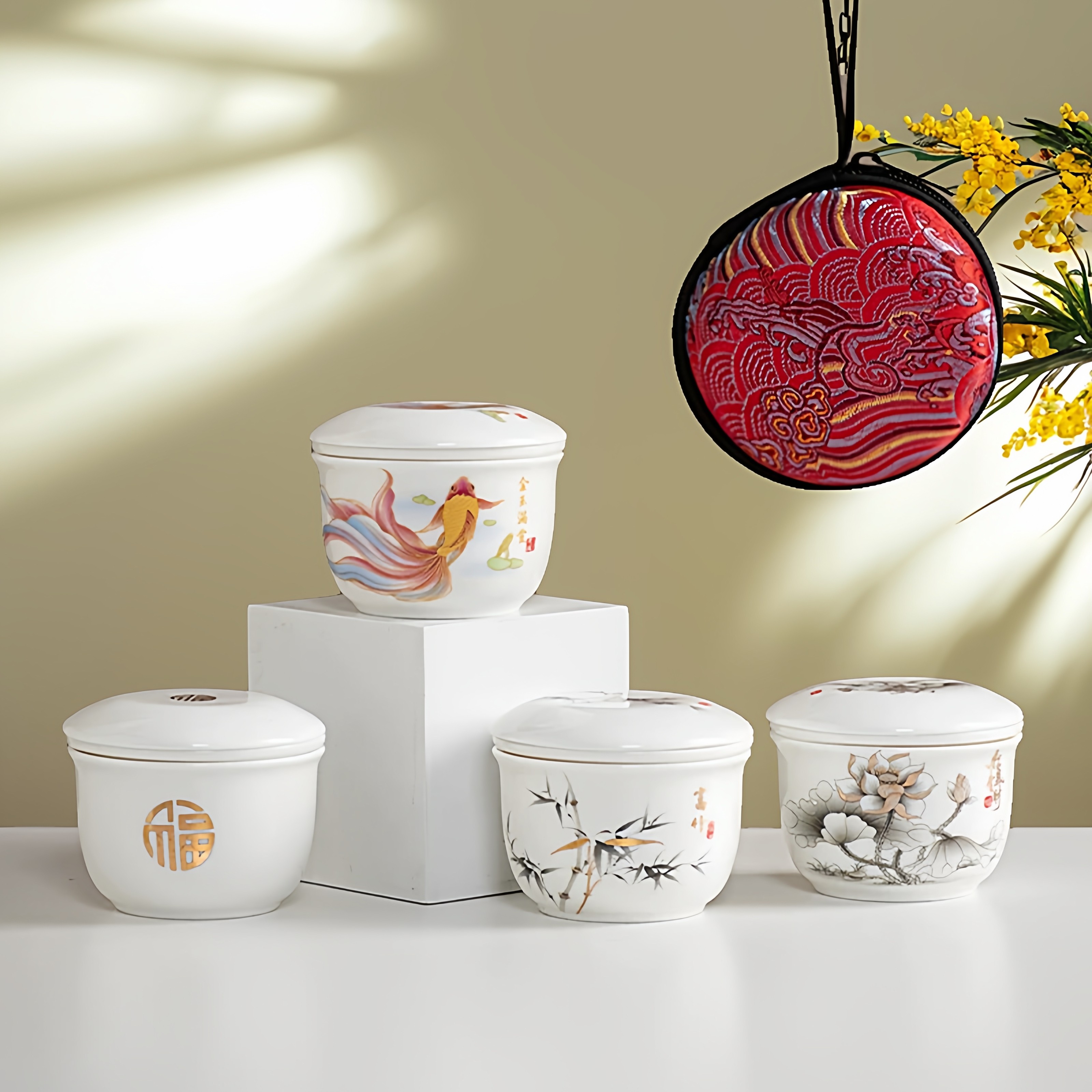 羊脂玉瓷一人饮旅行茶具便携快客杯迷你随身快客杯户外泡茶杯水杯,餐饮具,茶杯,淘宝优惠券,粉丝福利购,淘宝优惠卷