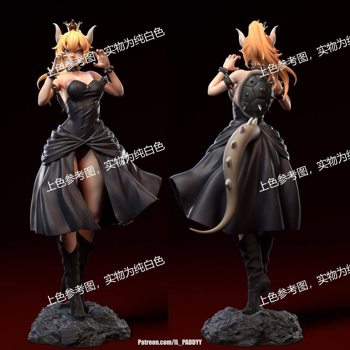 独家gk白模超级马里奥 库巴公主3d打印模型白模上色练习高颜值