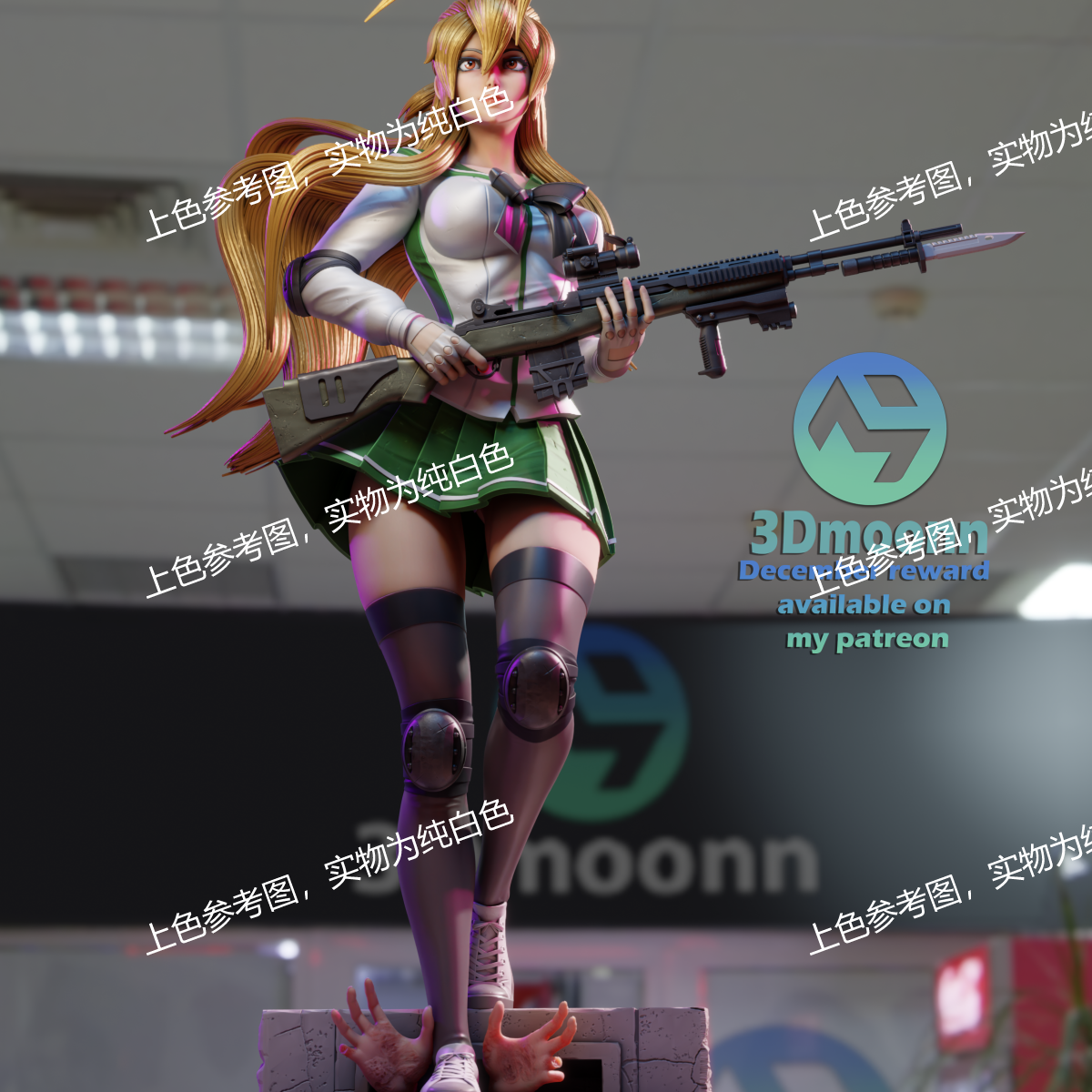 独家gk白模学园默示录打印模型