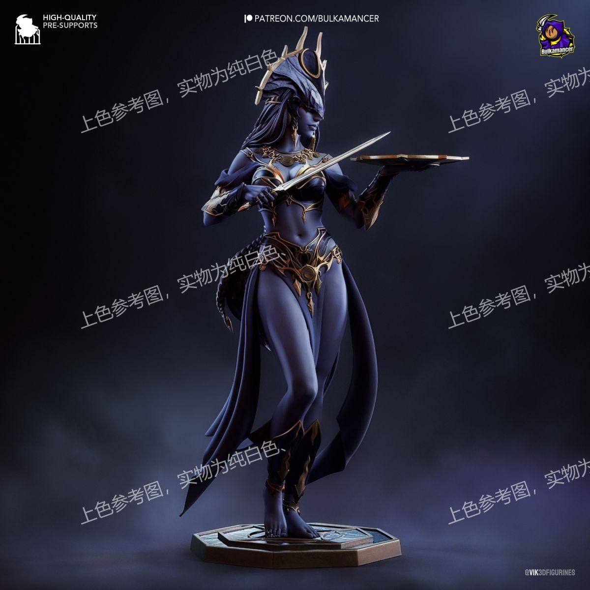 独家gk白模博德之门夜之女莎尔3d打印模型白模上色练习高颜值