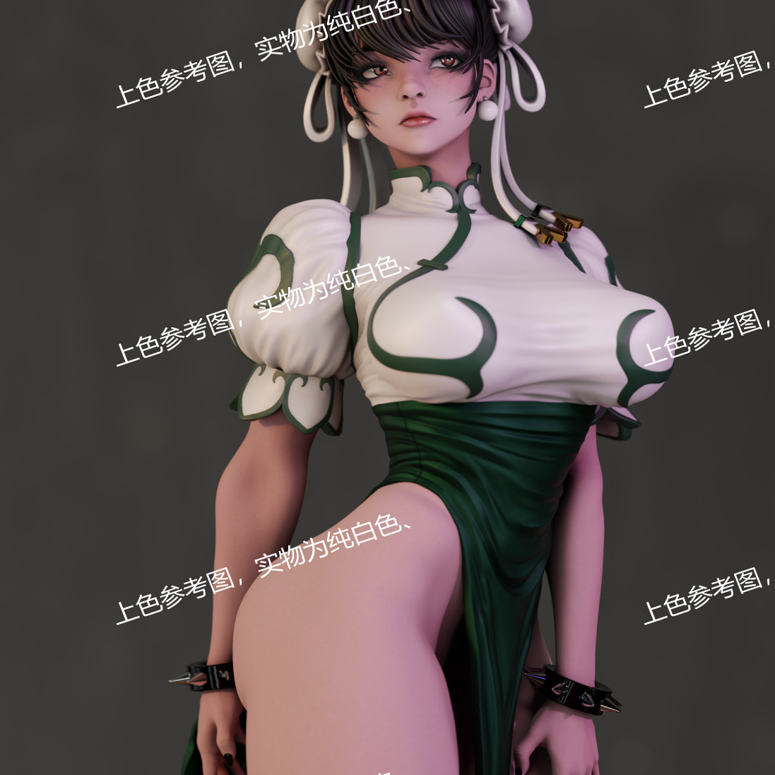 独家gk白模街头霸王 春丽双体版3d打印模型白模上色练习高颜值