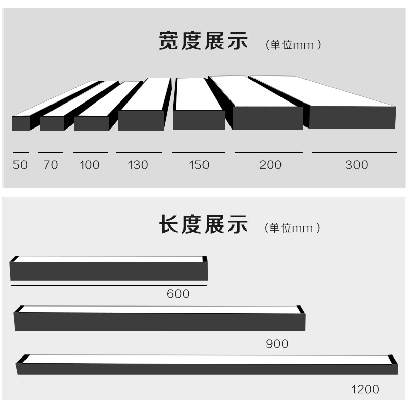 热销led办公室长条灯吊灯现代简约店铺商用长方条形吊线方通灯具