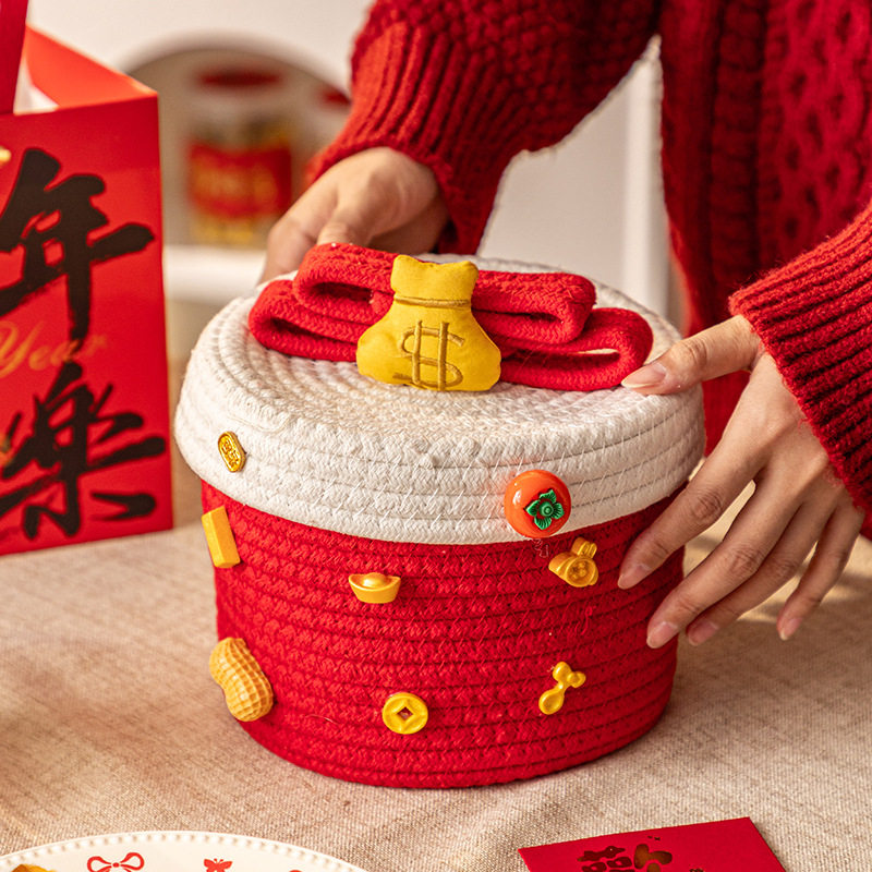 2026新年礼盒抱抱桶零食糖果坚果礼物盒空盒春节送礼马年年货礼盒,收纳整理,零食收纳筐,淘宝优惠券,粉丝福利购,淘宝优惠卷