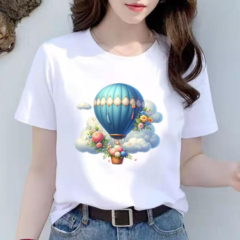 可爱卡通通勤时尚短袖女外穿洋气夏季上衣打底休闲圆领ins印花T恤