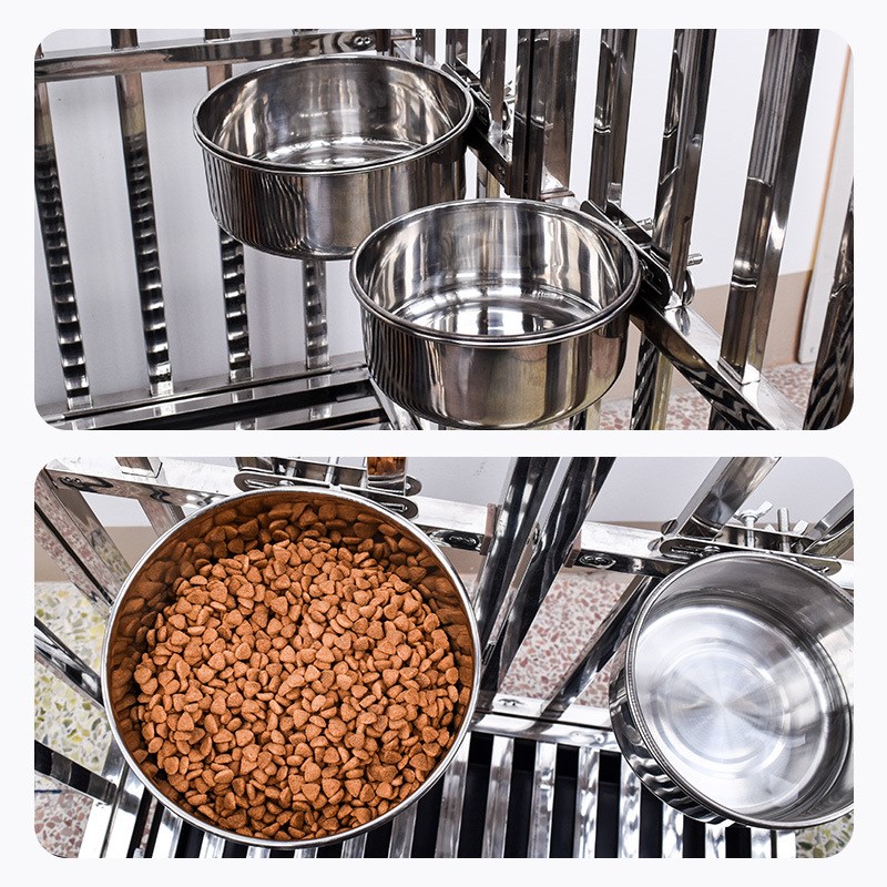 狗碗304不锈钢悬挂碗宠物饮水器狗食盆固定挂笼猫碗兔子碗防打翻
