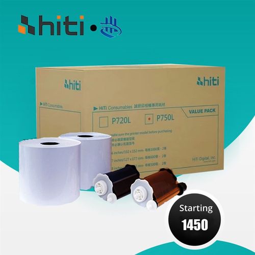 hiti呈妍P750L/P720L相纸6寸热升华证件照1寸2寸照片纸冲印机