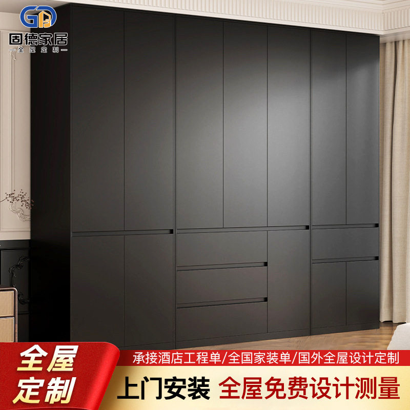 欧松板定制衣柜圆弧免拉手转角