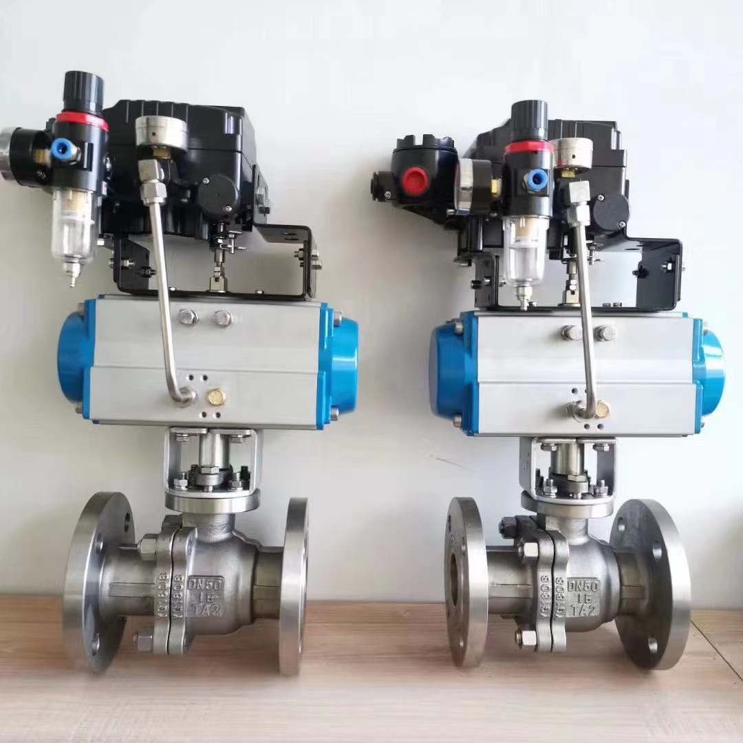 Q641F-16TA2气动钛材法兰球阀 TA2 TA10钛合金材质  DN80 DN100