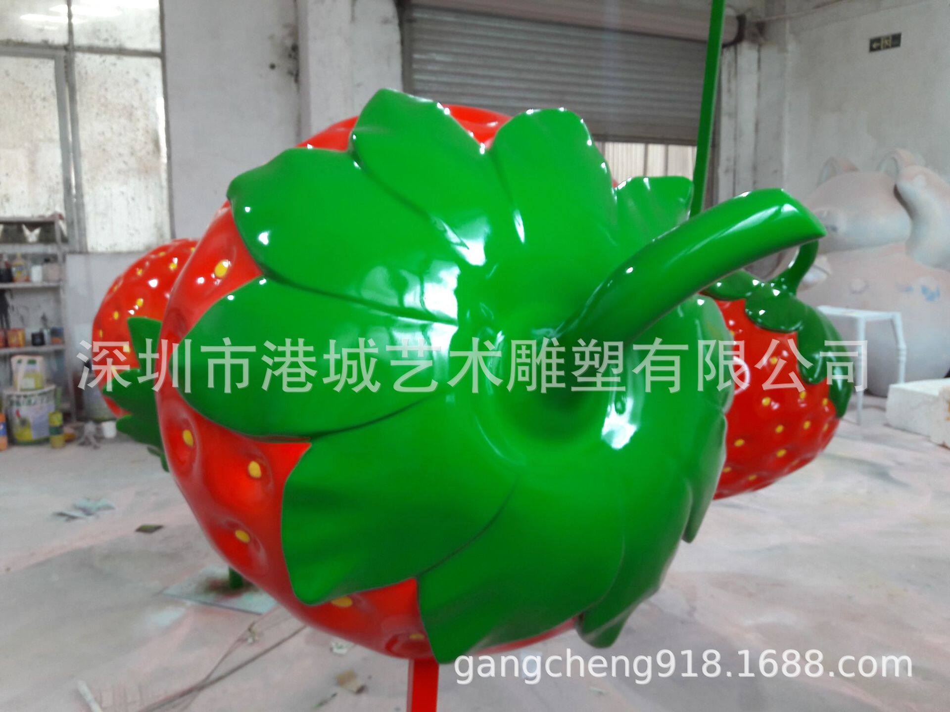 玻璃钢仿真草莓雕塑农庄农场采摘园生态园水果蔬菜模型装饰品摆件