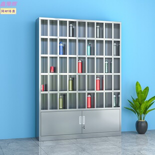 304不锈钢水杯架水杯柜学校茶杯多格工厂车间员工茶水间30格柜子