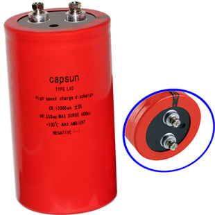 微机智能励磁控制器铝电解电容,350V12000UF电容器底部平底带绑带