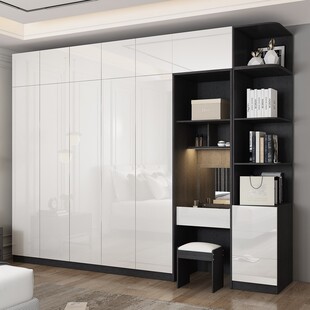 。衣柜加书桌组合柜连化妆台学习桌和一体儿童房卧室家用转角小户