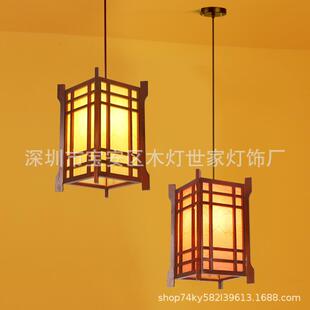 中式仿古实木户外吊灯火锅店茶楼饭店民宿走廊灯门头装饰木艺灯笼