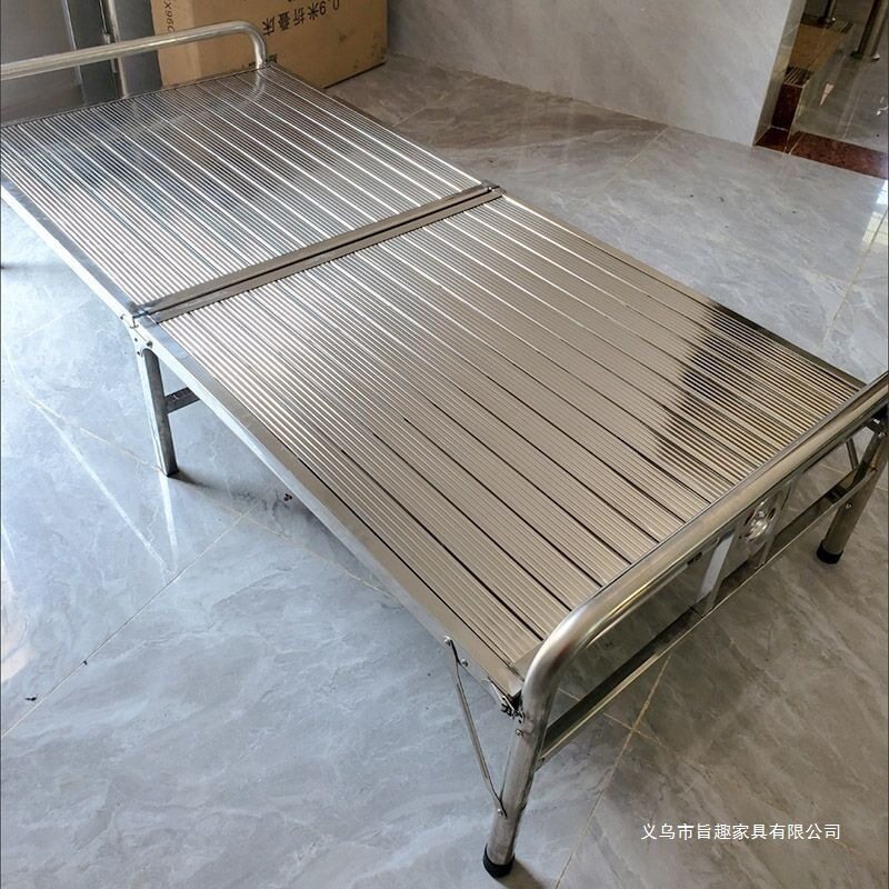 特厚无缝不锈钢折叠床午休户外
