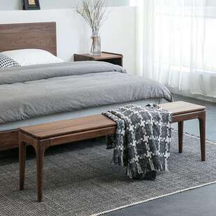 北美黑胡桃长凳简约北欧实木餐凳长条凳床尾凳餐厅樱桃木长板凳