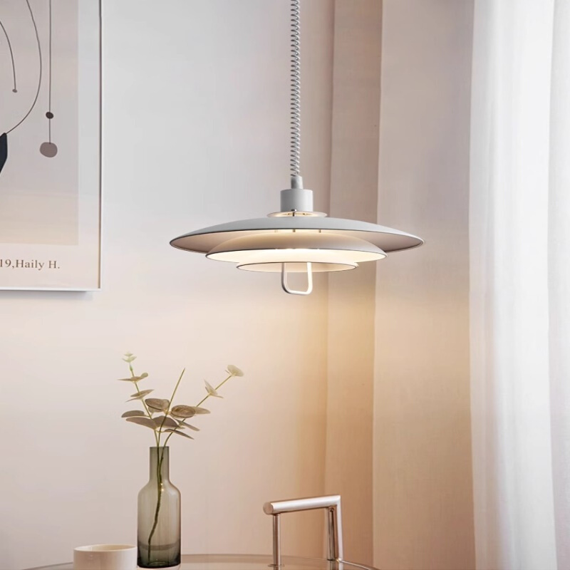 丹麦PH5伸缩餐厅吊灯北欧日式极简吧台饭厅餐桌设计师升降飞碟灯