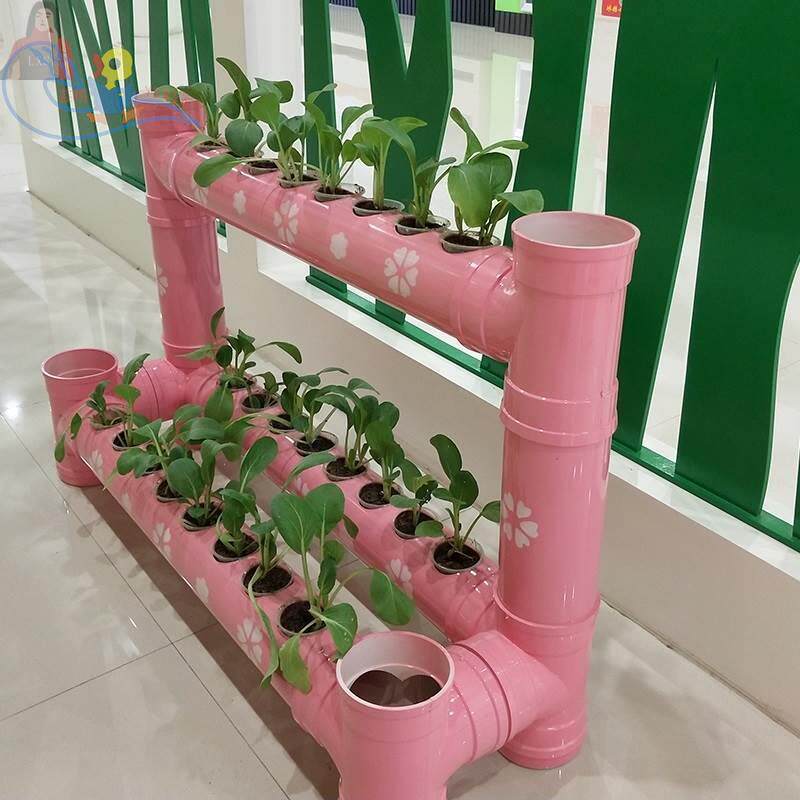 种植管道花架角自然阳台种菜幼儿园室内设备架子装饰水管土培PVC