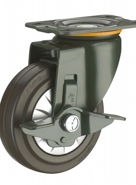 SUPO/向荣动力 2.25寸橡胶静音带边刹车万向脚轮J03S-01C-125-521