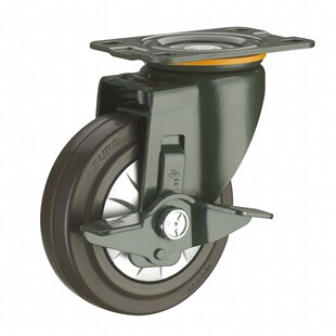 SUPO/向荣动力 2.25寸橡胶静音带边刹车万向脚轮J03S-01C-125-521