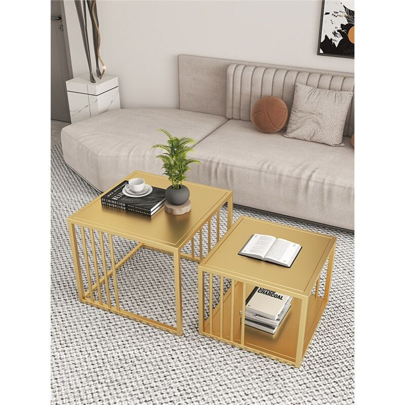 北欧铁艺边几简约现代客厅家用沙发方形茶几组合小户型简易桌角几