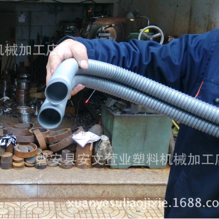筋缠绕管带头挤出机洗衣机下水道管道生产设备粉碎机通风管材节能
