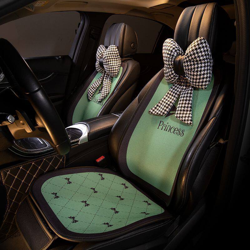 汽车坐垫冬季毛绒网红车内座椅加热后排座垫子单片女神款四季通用