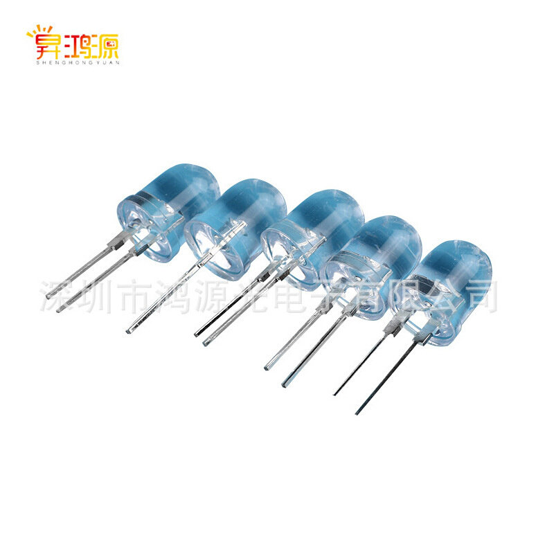 F10/10mm圆头暖白光0.5W 0.75W白灯 手电筒专用灯珠led红蓝绿暖白
