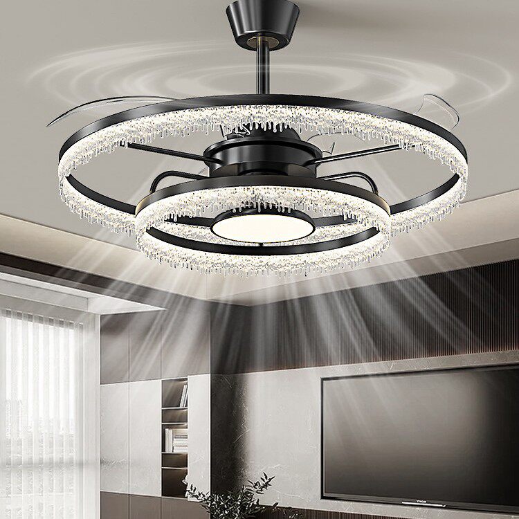 2025新款风扇灯吊扇灯餐厅灯轻奢感意式极简客厅吊灯全屋灯具中山