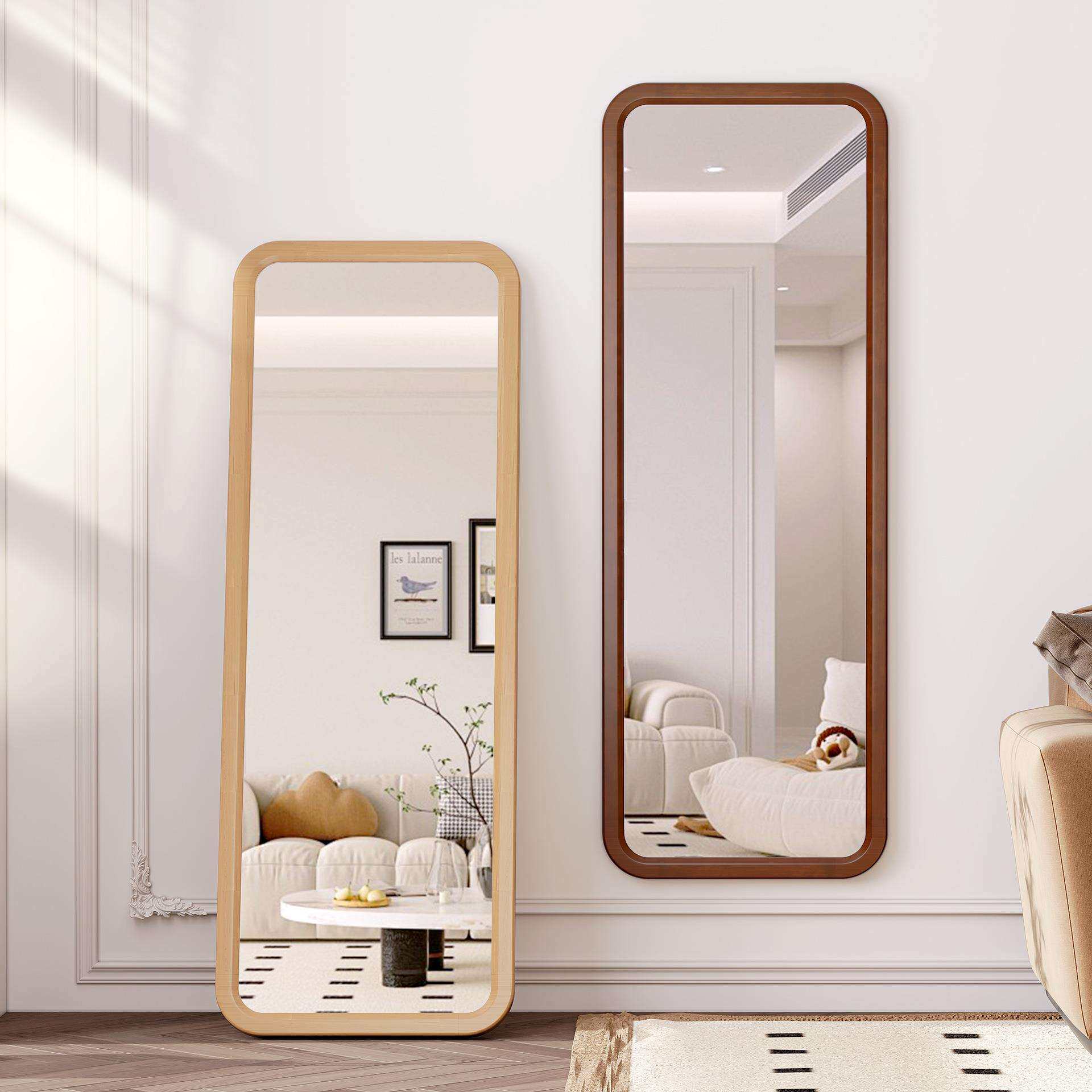 实木框架全身挂墙镜卧室客厅壁挂式穿衣镜房间装饰试衣镜