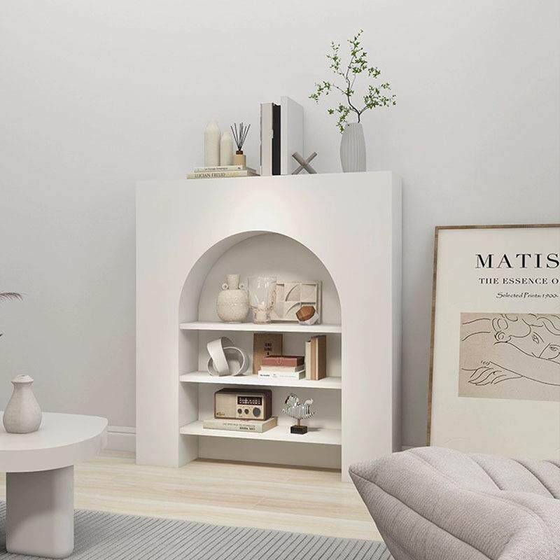 法式ins奶油风客厅装饰柜壁炉白色展示玄关柜洞穴网红置物架简约